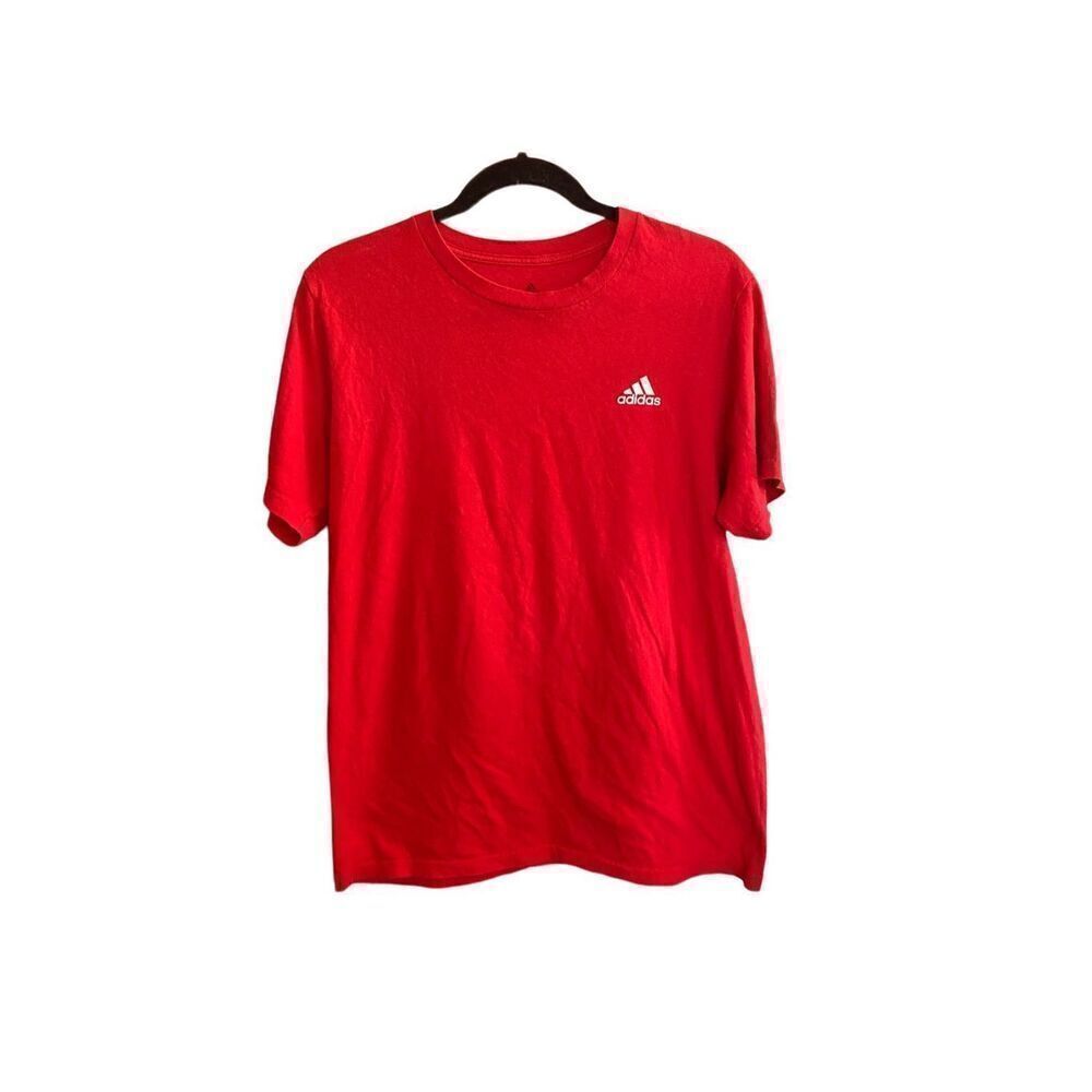 Adidas Men’s Red Short Sleeve Logo, T-Shirt, Size Medium